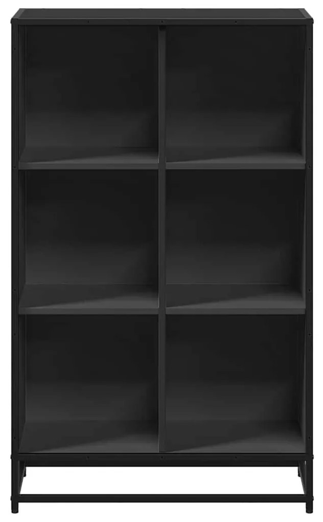 fekete szerelt fa könyvszekrény 65,5x33x107,5 cm