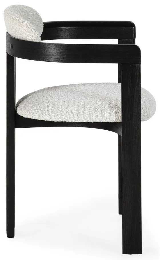 Fehér-fekete kárpitozott karfás étkezőfotel szett 2 db-os Eiden – MOME