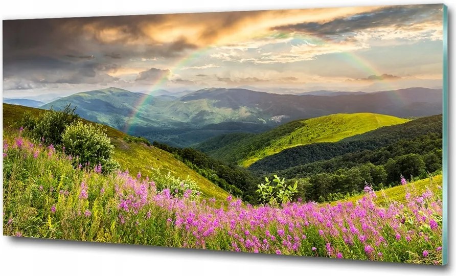 Fotó kép edzett üveg Hegyi tájkép 100x70