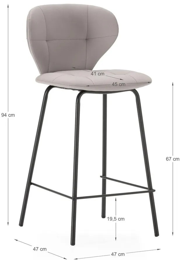 Bézs bárszék szett 2 db-os (ülésmagasság 67 cm) Maura – Marckeric