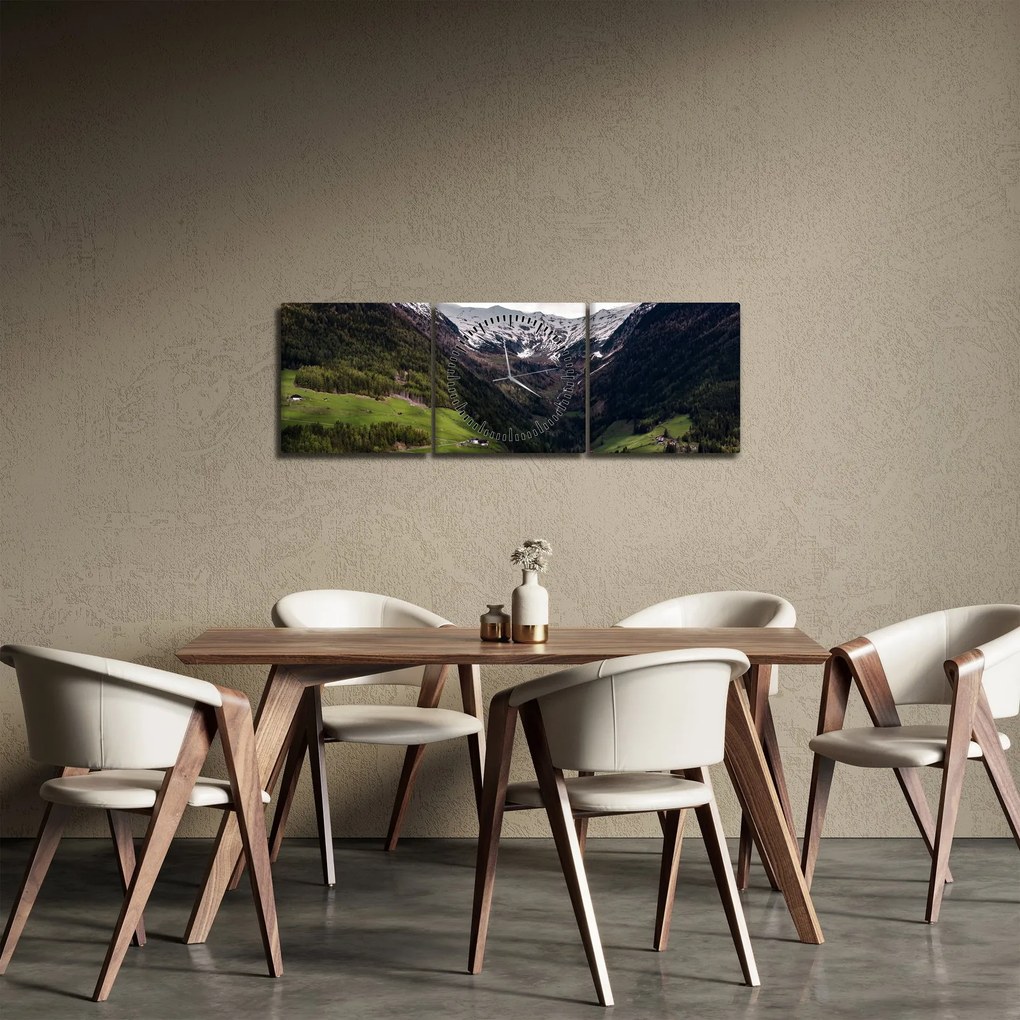 Kép - Völgy a hegyek alatt (órával) (90x30 cm)