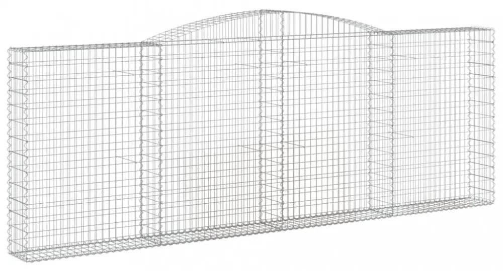 vidaXL 5 db íves horganyzott vas gabion kosár 400x30x140/160 cm