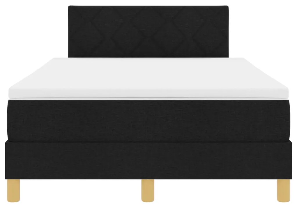 Box Spring Ágy Matrac és LED Fekete 120x200 cm Szövet