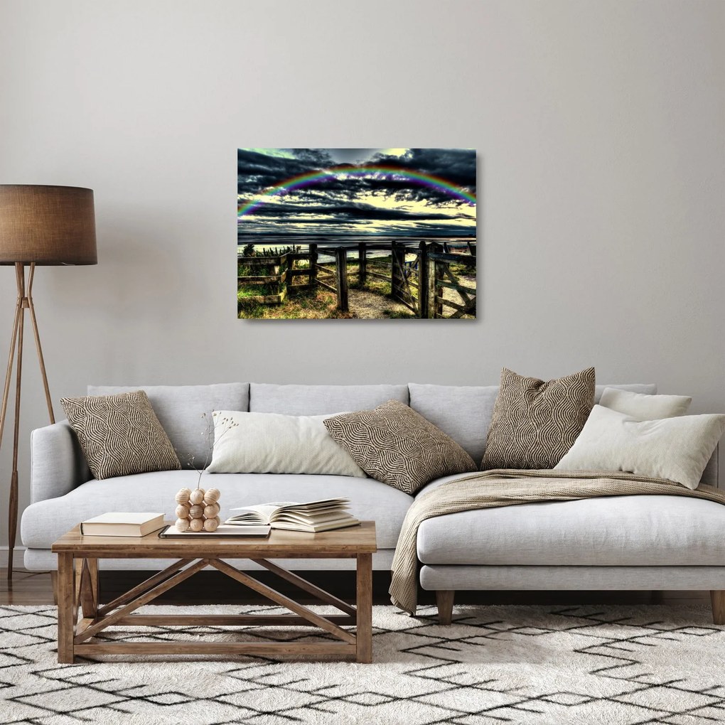 Szivárvány a tenger felett képe (üvegen) (70x50 cm)