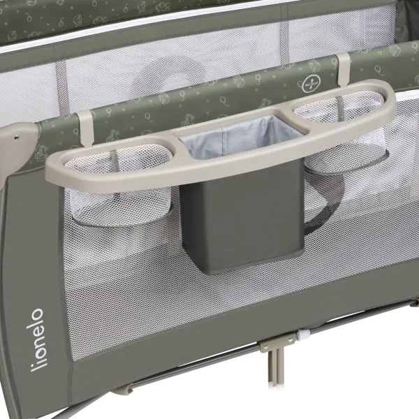 Lionelo - SVEN PLUS utazóágy, bézs/olíva