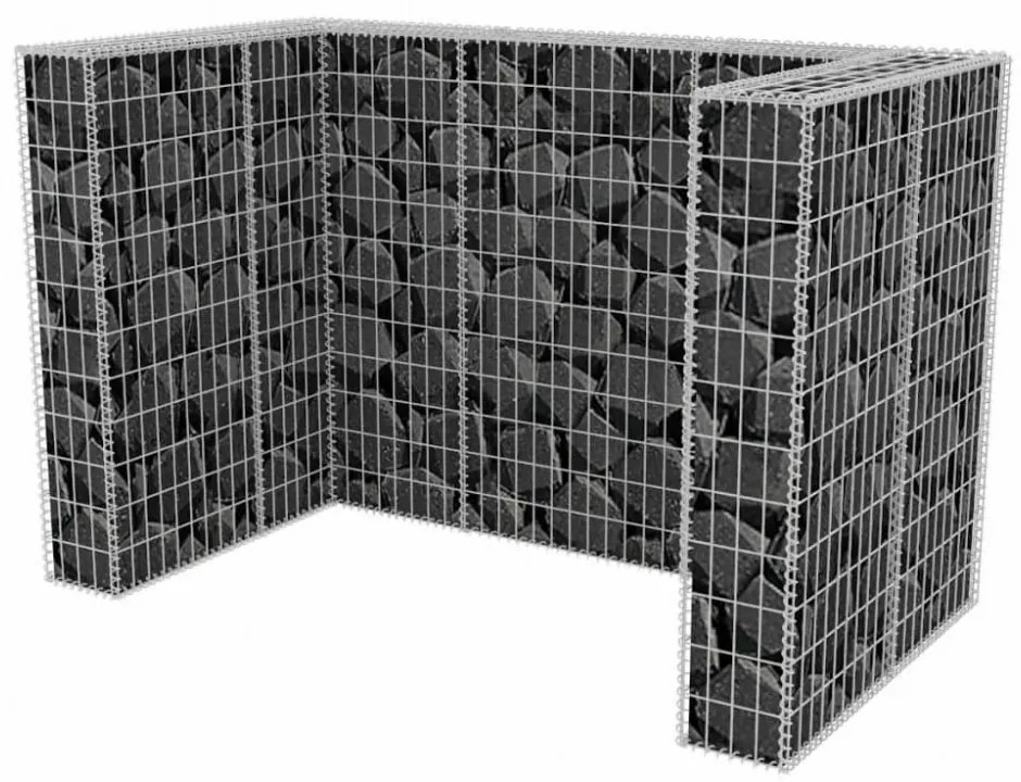 acél gabion 2 db gurulós kukához 180 x 100 x 120 cm
