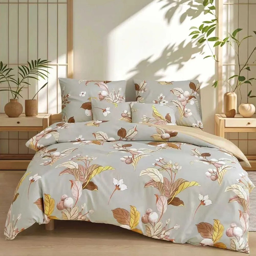 Flanel ágyneműhuzat Homa BRIA GREY 7 részes 140x200 cm