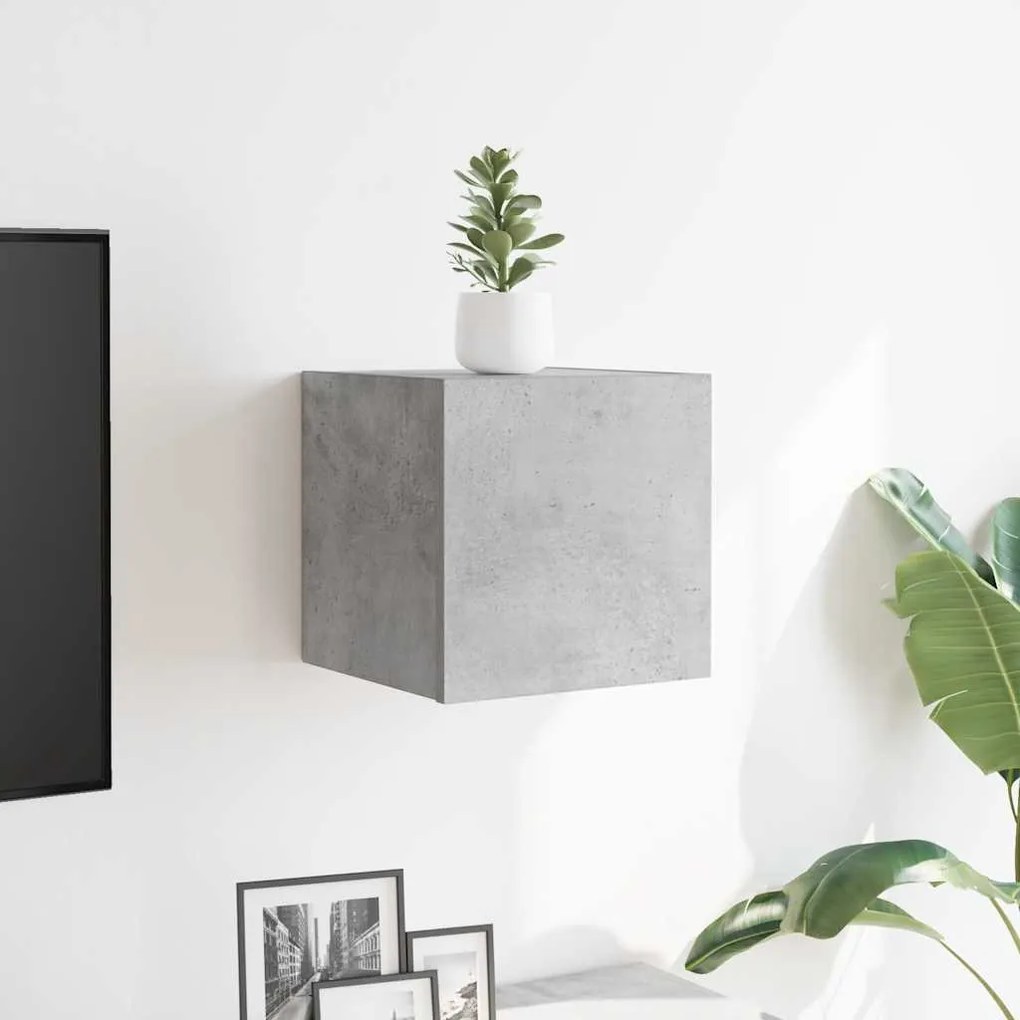 betonszürke falra szerelhető TV-szekrény 30,5 x 30 x 30 cm