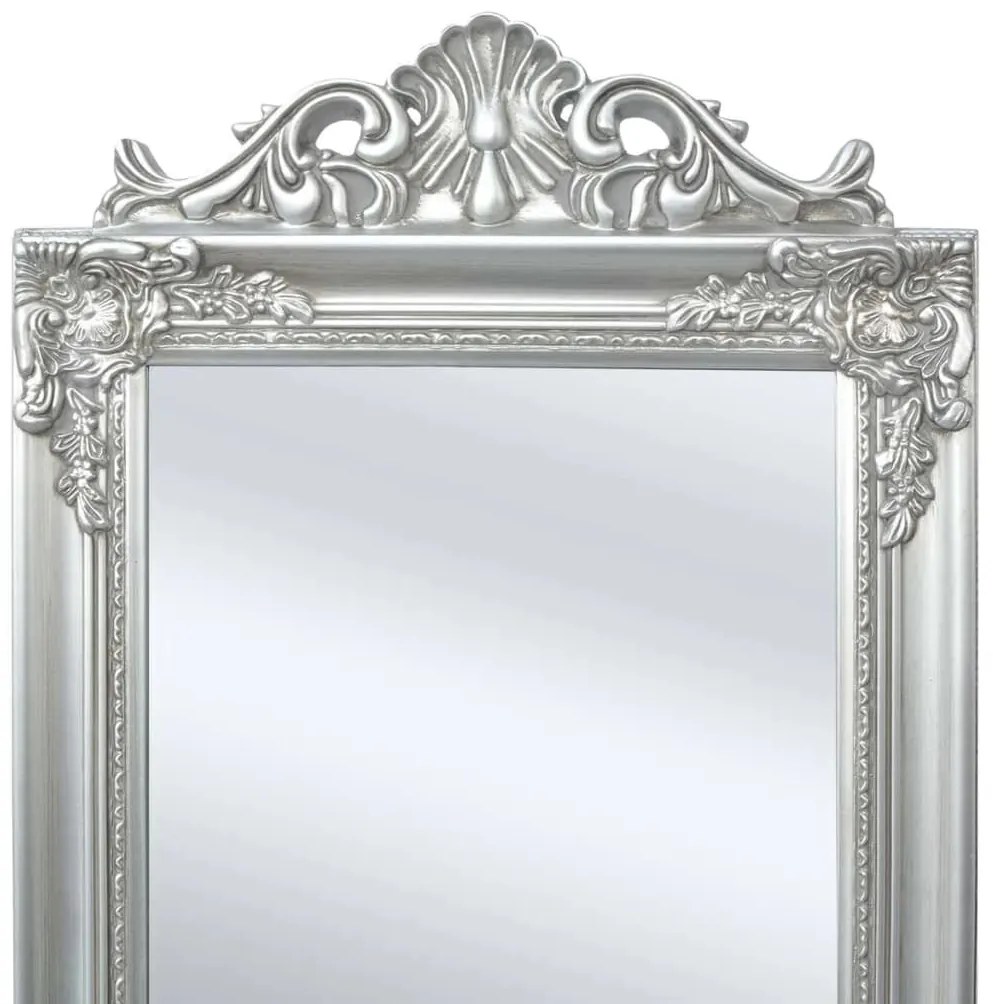 vidaXL ezüstszínű barokk stílusú szabadon álló tükör 160 x 40 cm