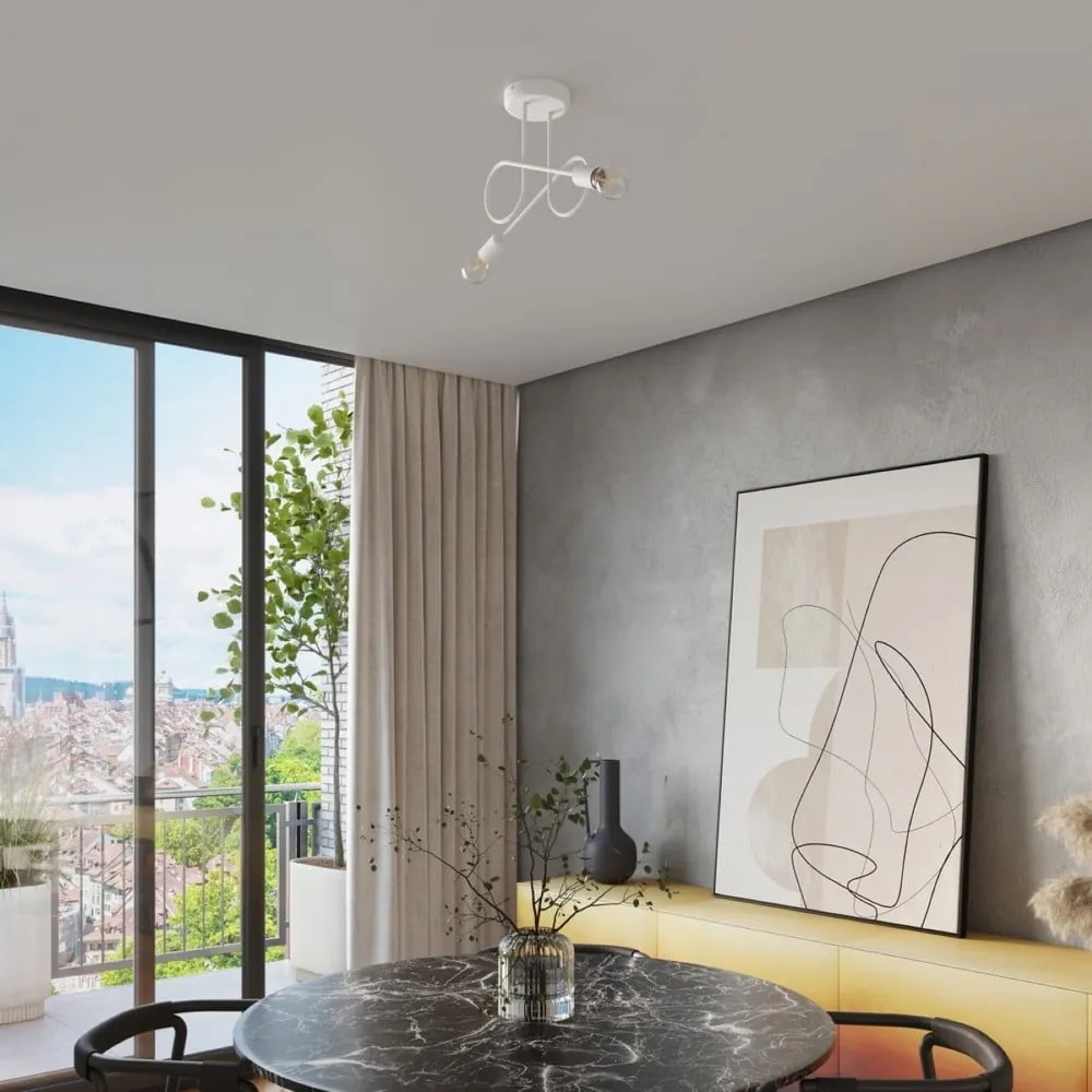 Fehér mennyezeti lámpa 18x57 cm Opulent – Sollux