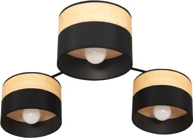 Felületre szerelhető csillár ALBA 3xE27/15W/230V, átmérő 66 cm, fekete/barna