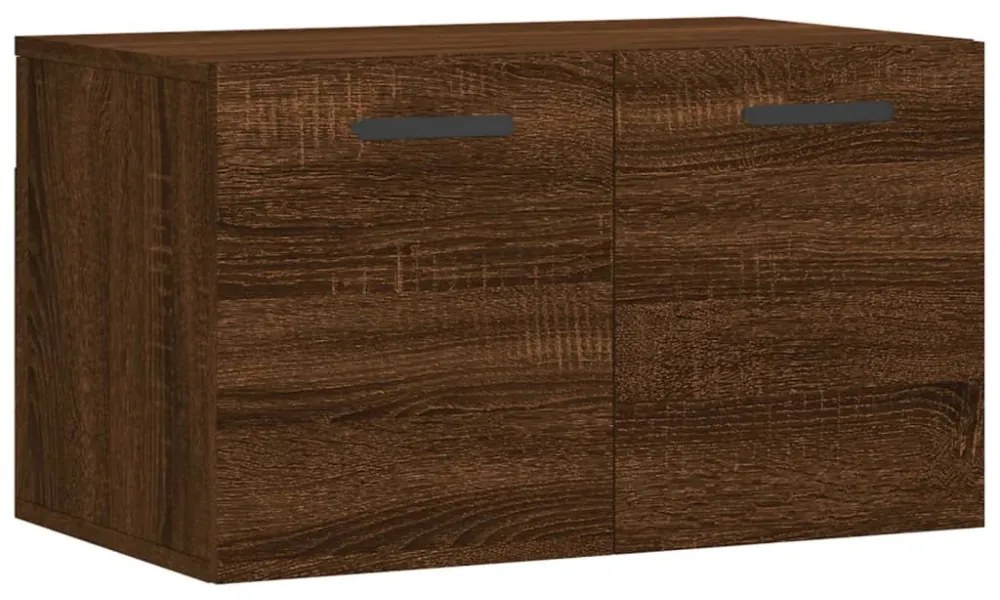 barna tölgyszínű szerelt fa faliszekrény 60 x 36,5 x 35 cm