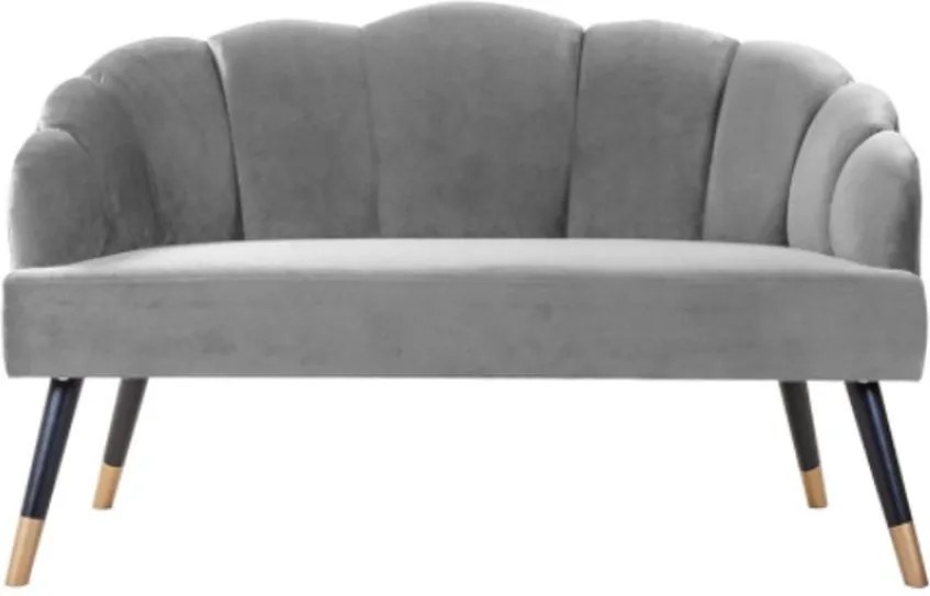 PAPILLON bársonyszövet kanapé 2 személyes, szürke