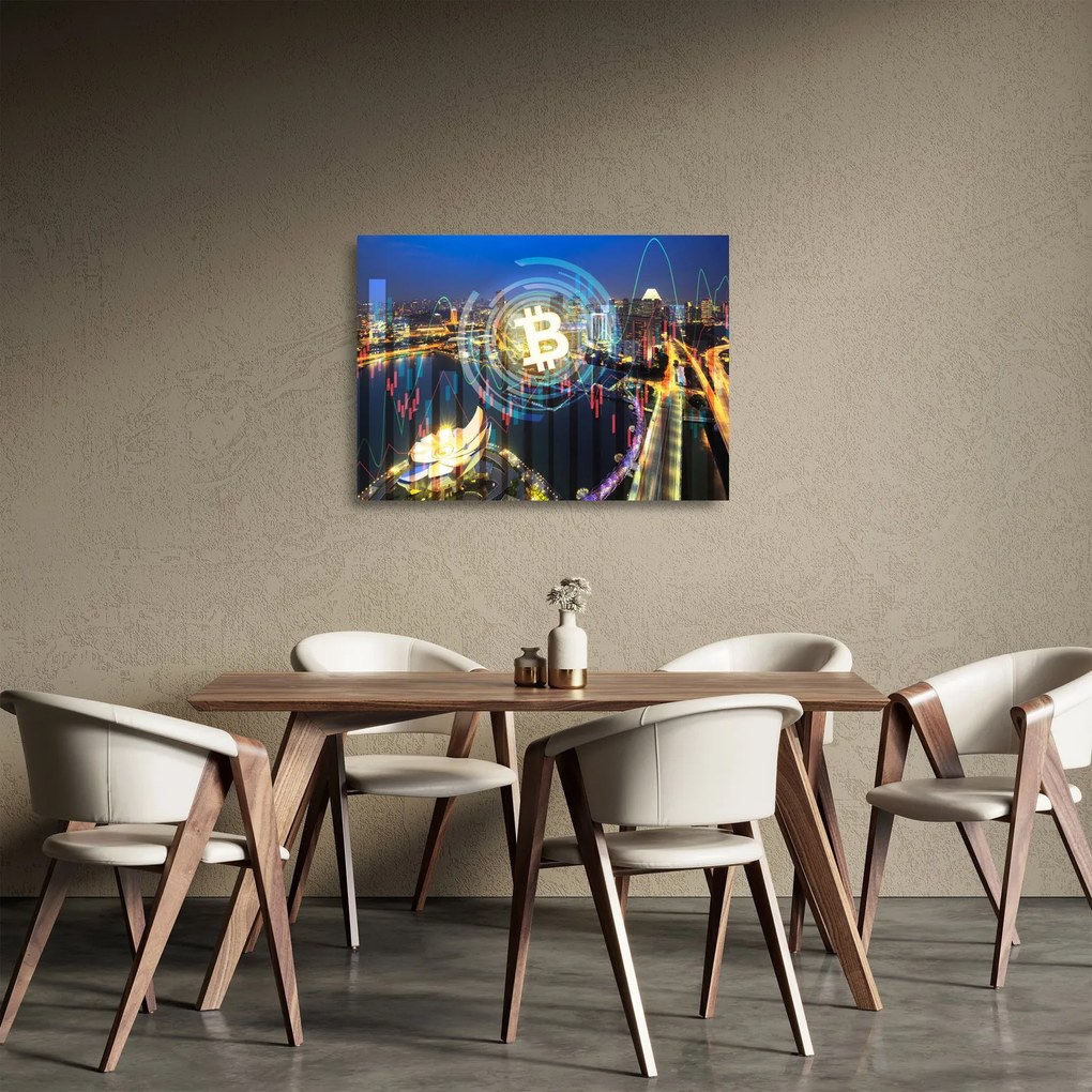 Kép - A befektetések városa (üvegen) (70x50 cm)