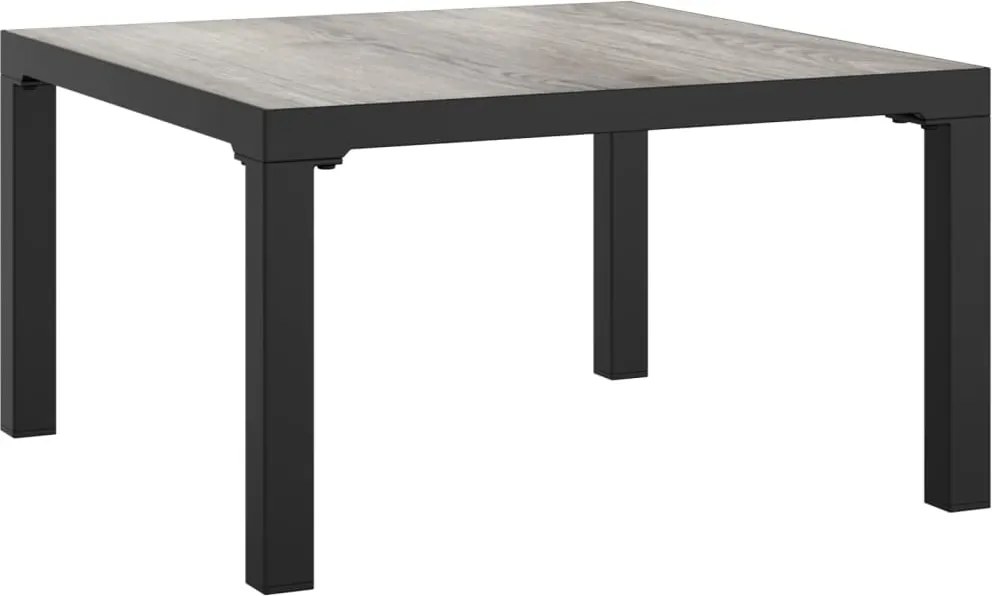 vidaXL szürke DPC és acél kerti dohányszóasztal 55 x 55 x 31 cm