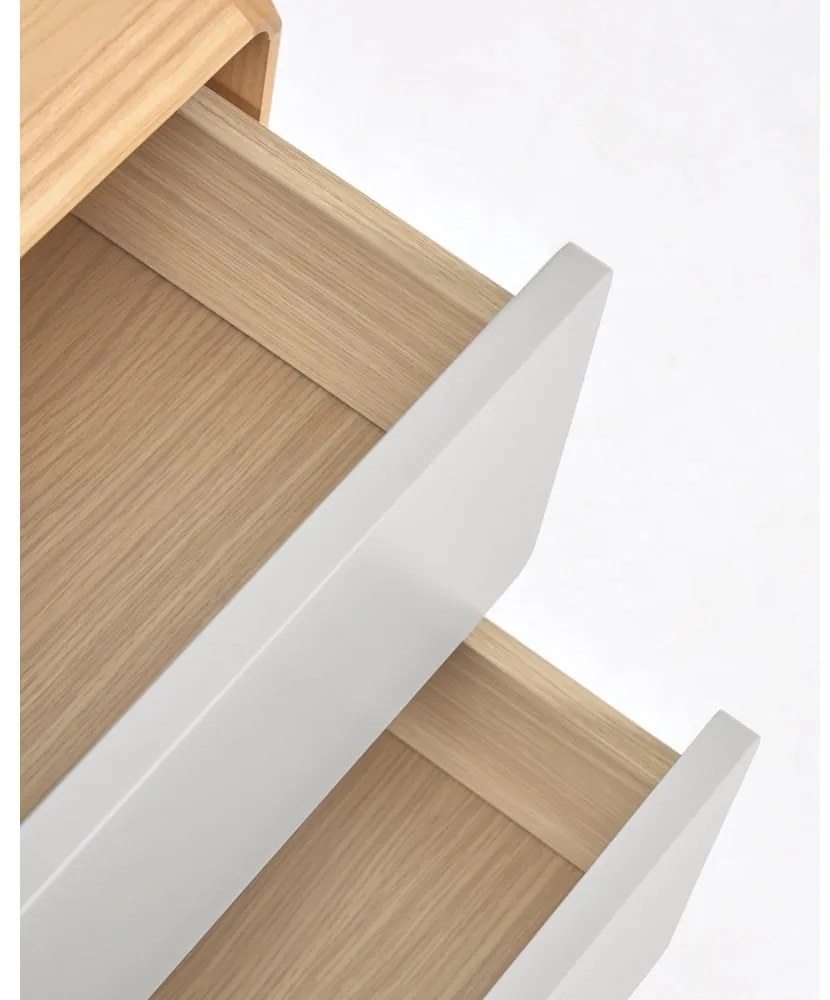 Szürke-natúr színű éjjeliszekrény Anielle – Kave Home