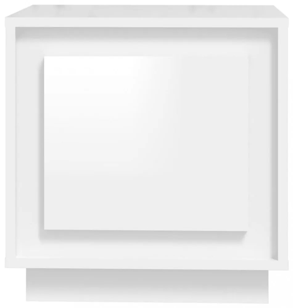 2 db magasfényű fehér szerelt fa éjjeliszekrény 44x35x45 cm