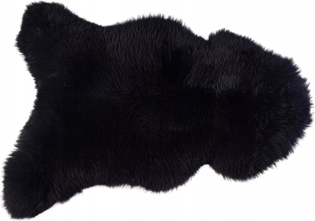Báránybőr szőnyeg báránybőrből, természetes báránybőr, takaró M Fekete