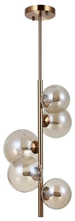 ITALUX PND-406007-V5-HBR - CANELLO 5xG9/5W/230V mennyezeti lámpa, réz