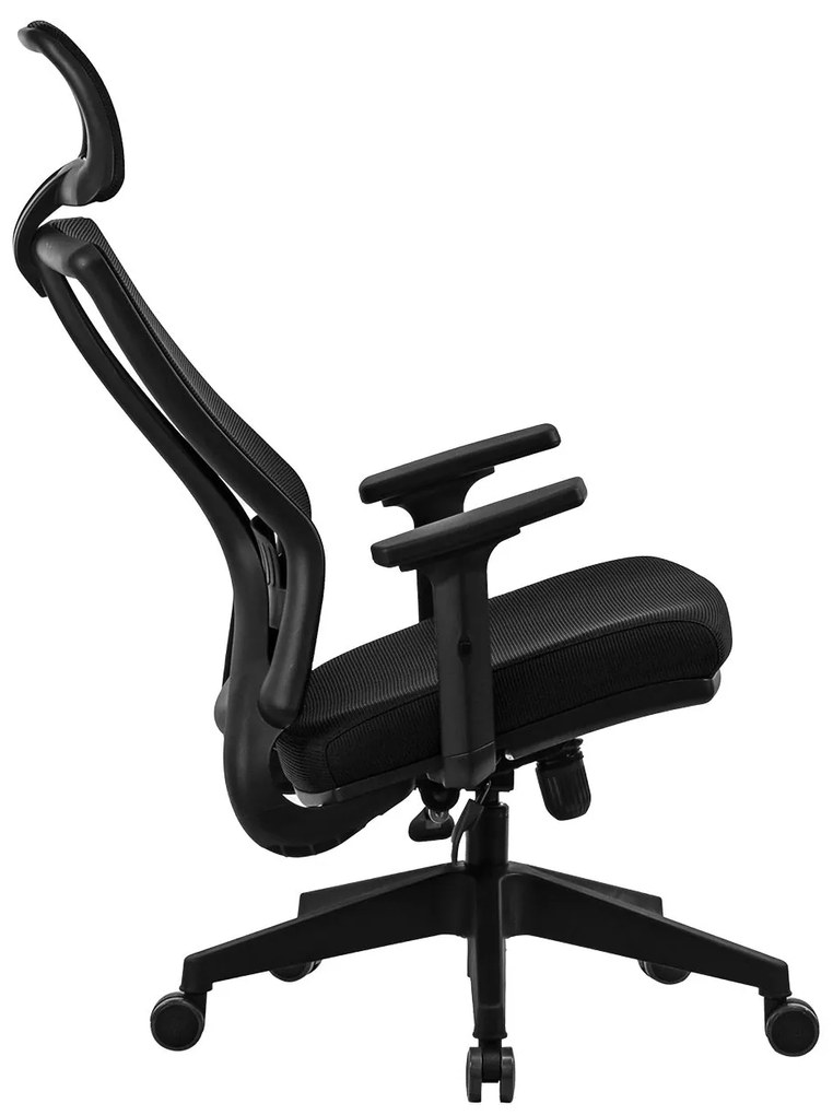 Ello ergonómikus irodai forgószék deréktámasszal, fejtámasszal, 3D Air mesh hálós