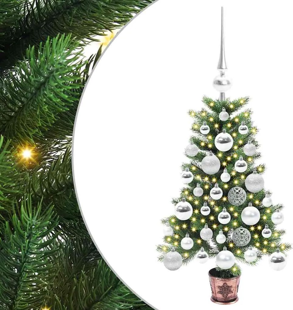 vidaXL Karácsonyfa 150 LED-del állvánnyal Zöld 65 cm PE
