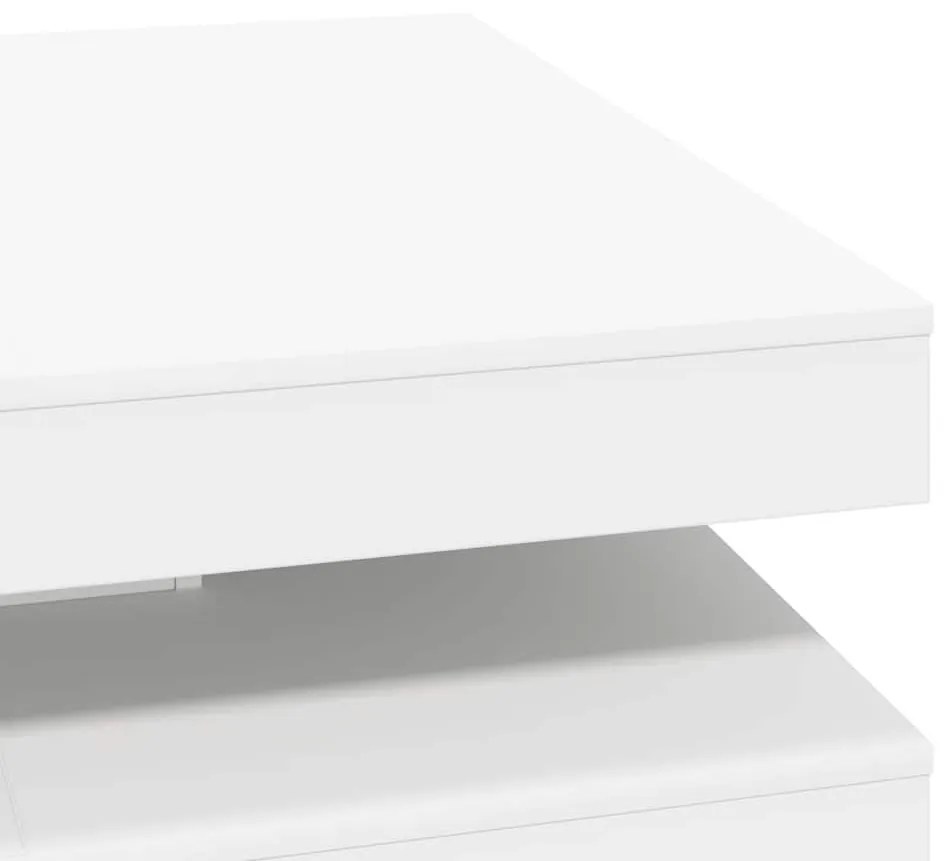 fehér dohányzóasztal 360 fokban forgatható 90x90x34,5 cm