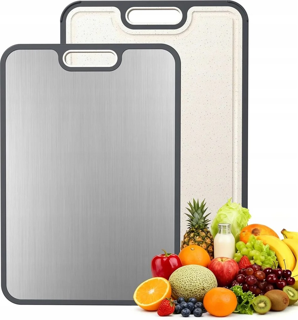 Tiszta titánból készült kétoldalas vágódeszka.