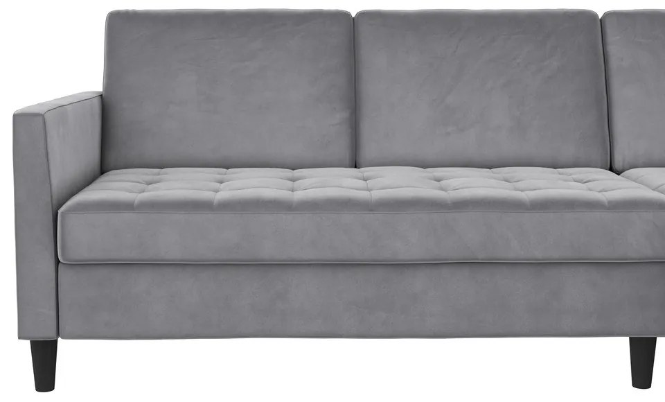 Világosszürke bársony sarokkanapé Presley – Støraa