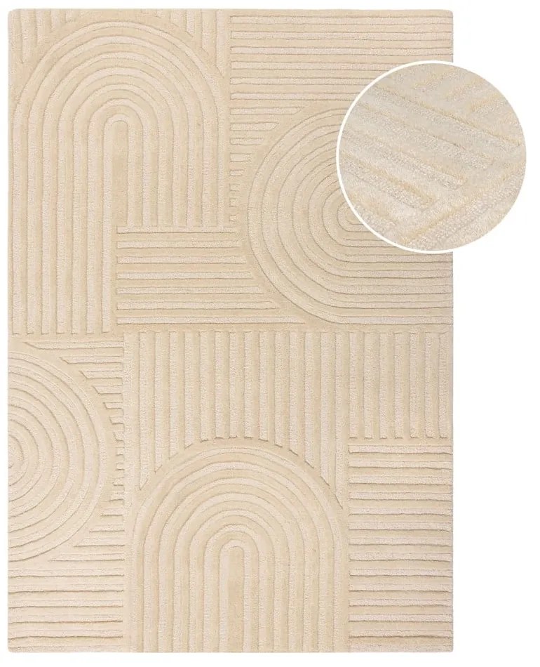 Zen Garden bézs gyapjú szőnyeg, 160 x 230 cm - Flair Rugs