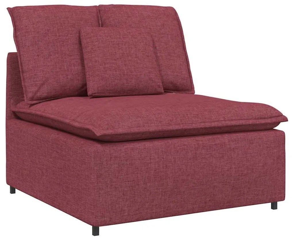 borvörös moduláris kanapé középső modul párnákkal 100 cm