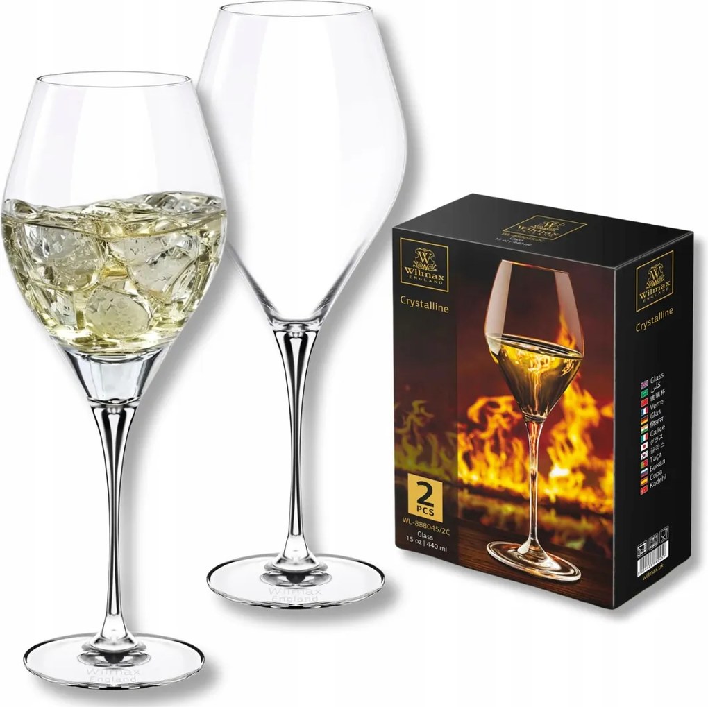 Wilmax vörösboros pohár fehér 440 ml 2 db-os szett