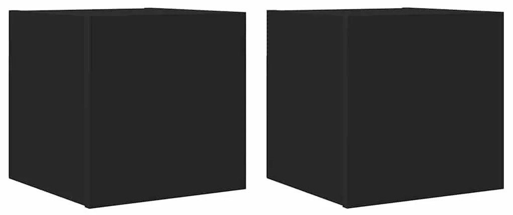2 db fekete falra szerelhető TV-szekrény 30,5 x 30 x 30 cm