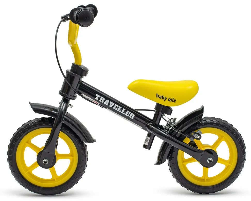 Gyerek futóbicikli fékkel Baby Mix Traveller fekete