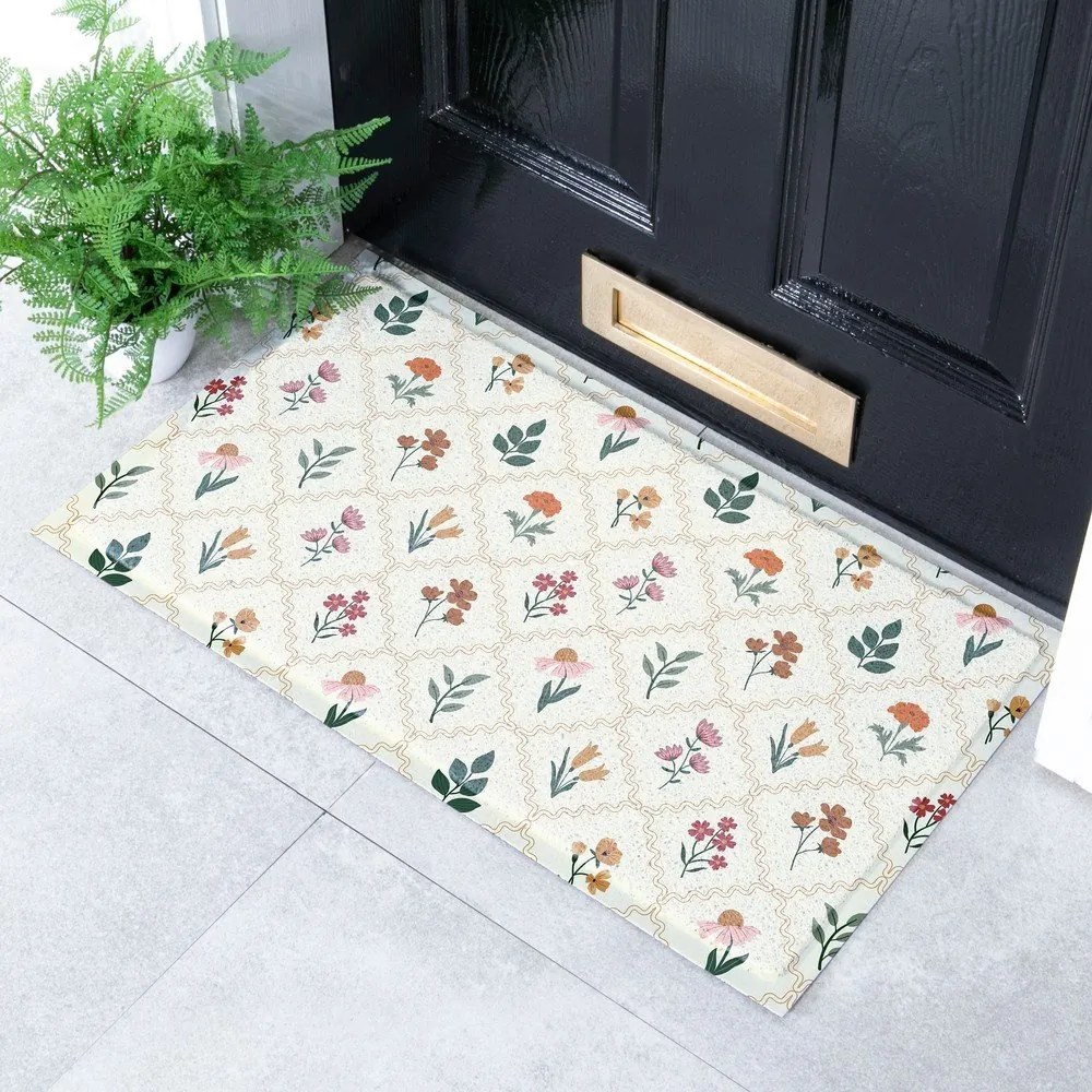 PVC lábtörlő 40x70 cm Vintage Floral Stamp – Artsy Doormats