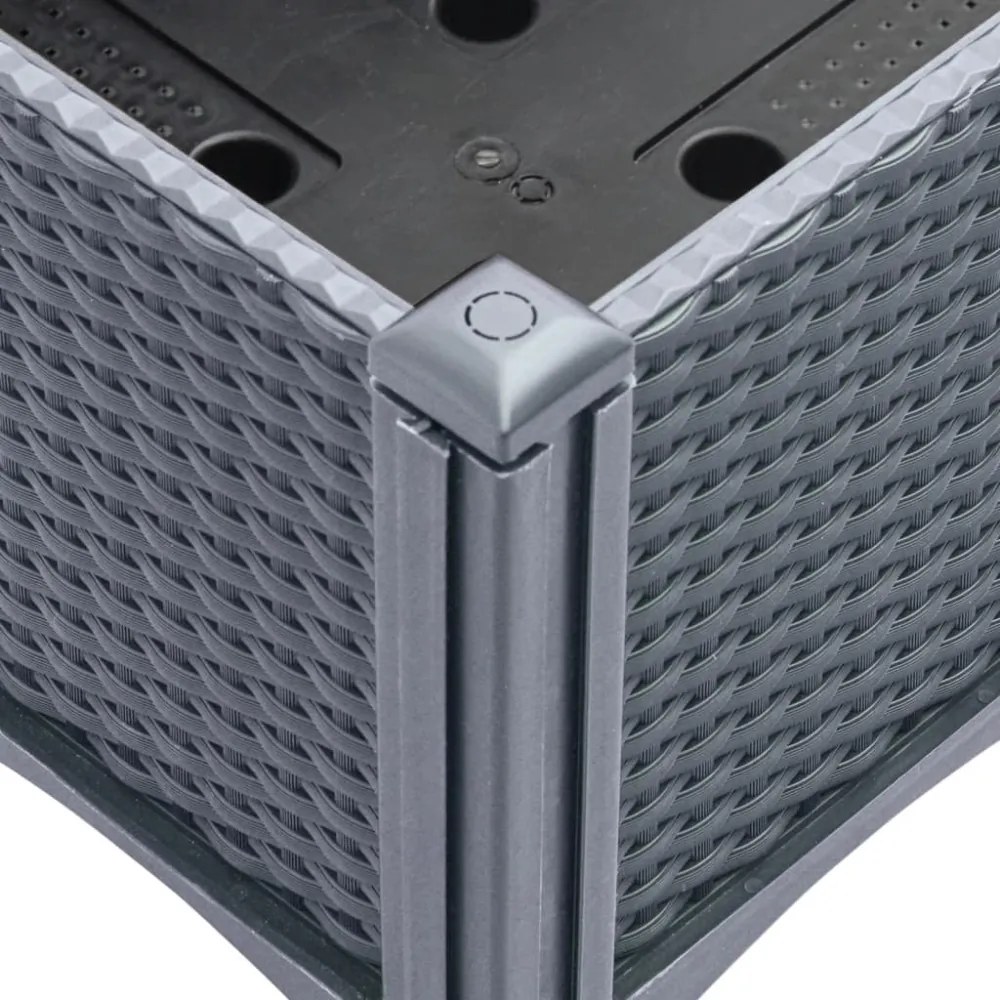 kékszürke polipropilén rácsos kerti ültetőláda 200 x 160 x 142 cm