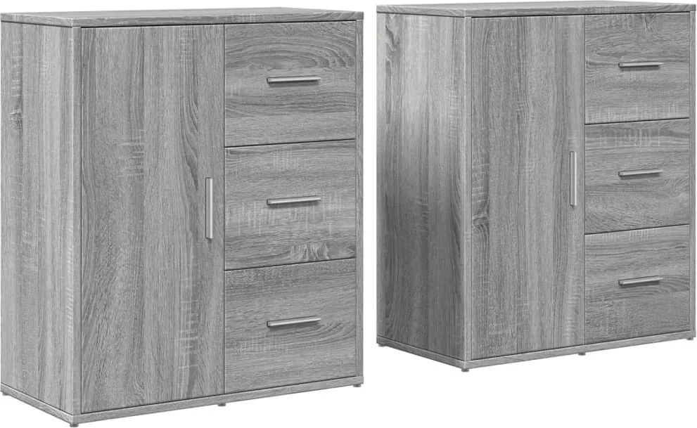 vidaXL 2 db szürke sonoma színű szerelt fa tálalószekrény 60x31x70 cm
