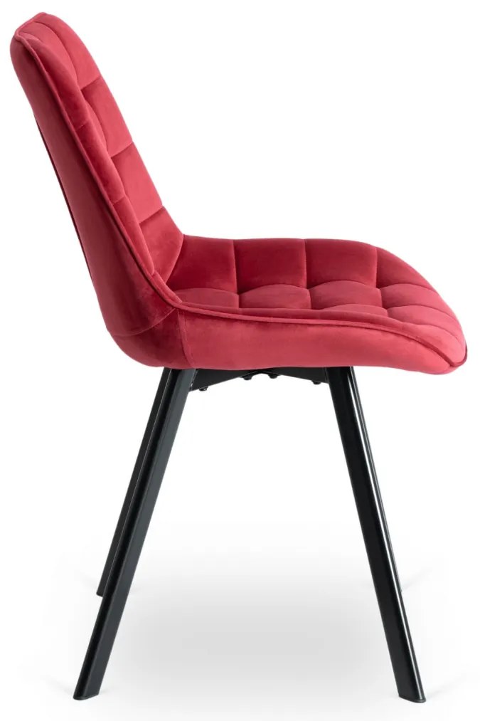 Krzesło RICK Bordowe Welurowe