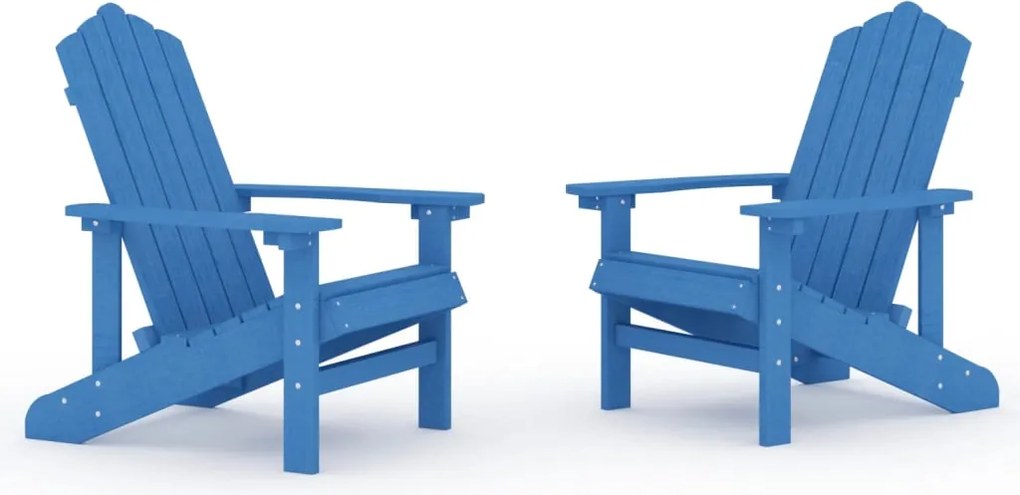 vidaXL 2 db vízkék HDPE kerti adirondack szék