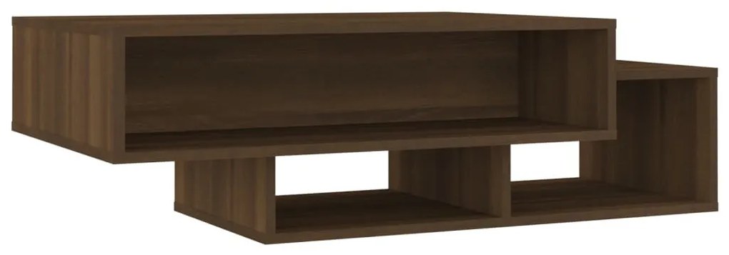 Barna tölgyszínű szerelt fa dohányzóasztal 105x55x32 cm