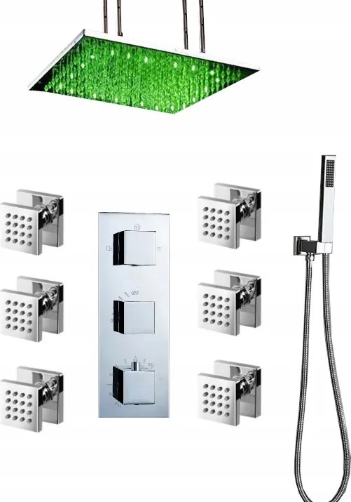 Süllyesztett Led Esőztető Termosztát Szett 60 CM