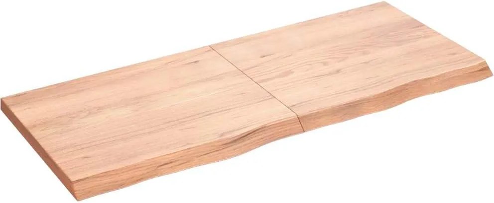 vidaXL világosbarna kezelt tömör tölgyfa fali polc 120 x 50 x (2-4) cm