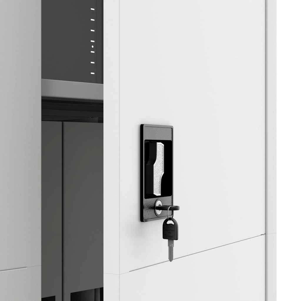 Fém iratszekrény JAN, 900 x 1850 x 400 mm, Smart: fehér