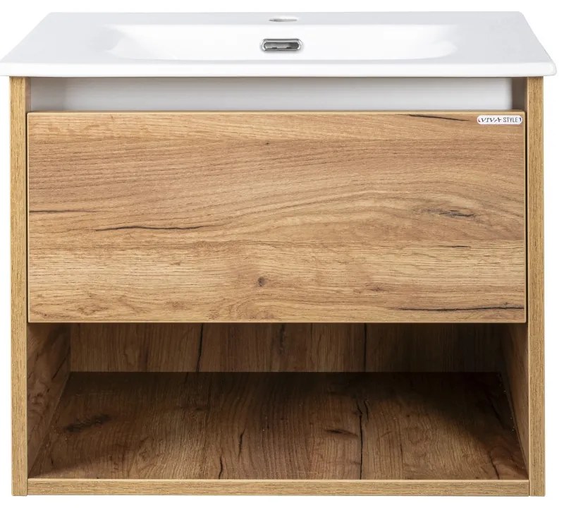 TMP NORD CRAFT 60 fali függesztett fürdőszobabútor - SKY E-8099-60 porcelán mosdóval- 61 x 46 cm