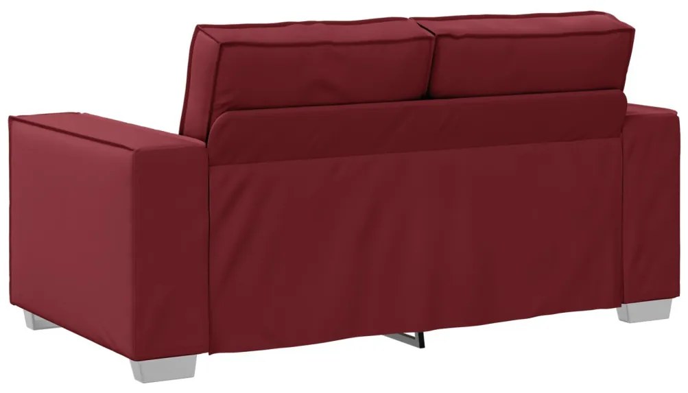 160 cm-es loveseat párnával bordó Műbőr