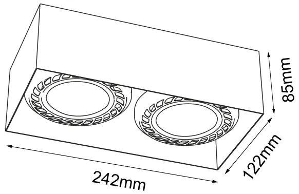 Brosline 1269 - CAGE spotlámpa 2xGU10/18W/230V fekete