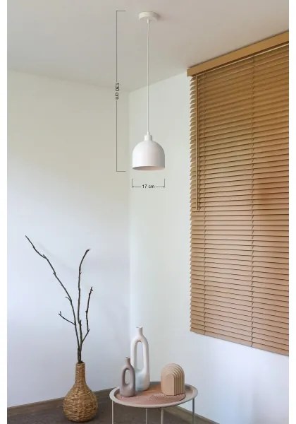 Duolla - IRONLINE kábeles függeszték 1x E27/15 W/230 V Ø 17 cm, fehér