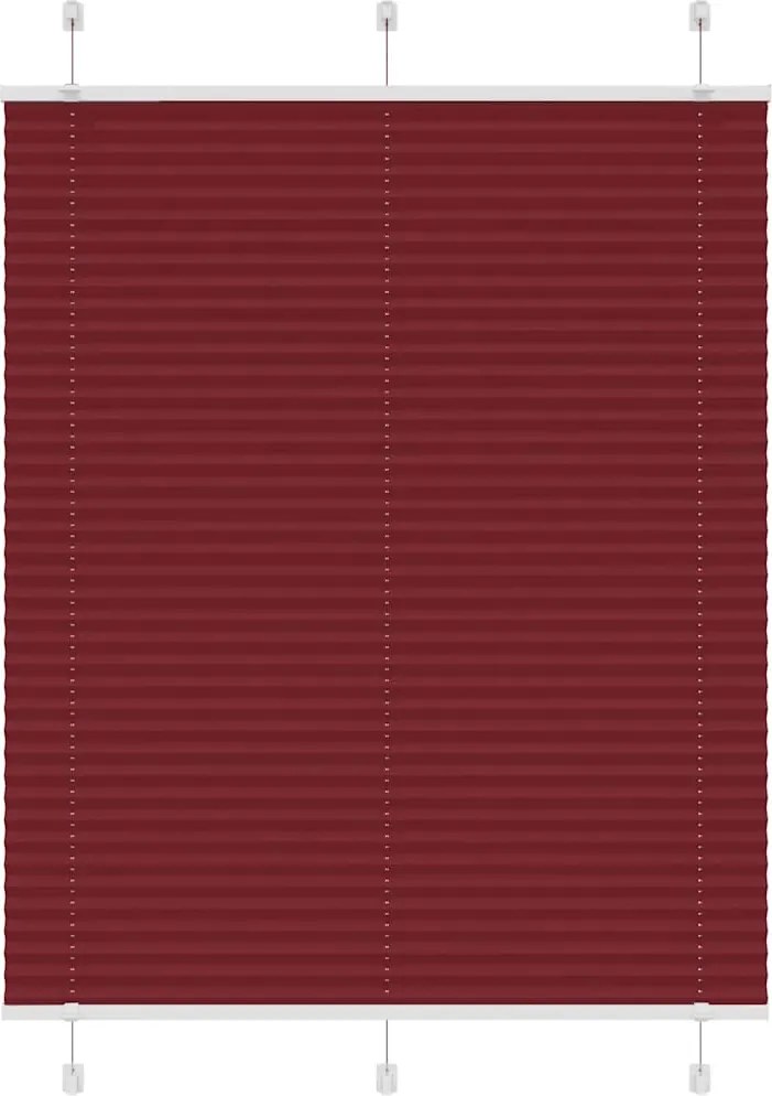 vidaXL pliszírozott redőny Bordeaux piros 105x150 cm szövetszélesség