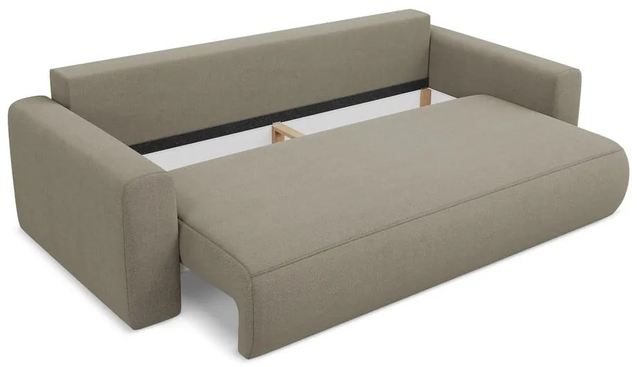 Világosbarna kinyitható-tárolóhelyes kanapé 238 cm Kapua – Makamii