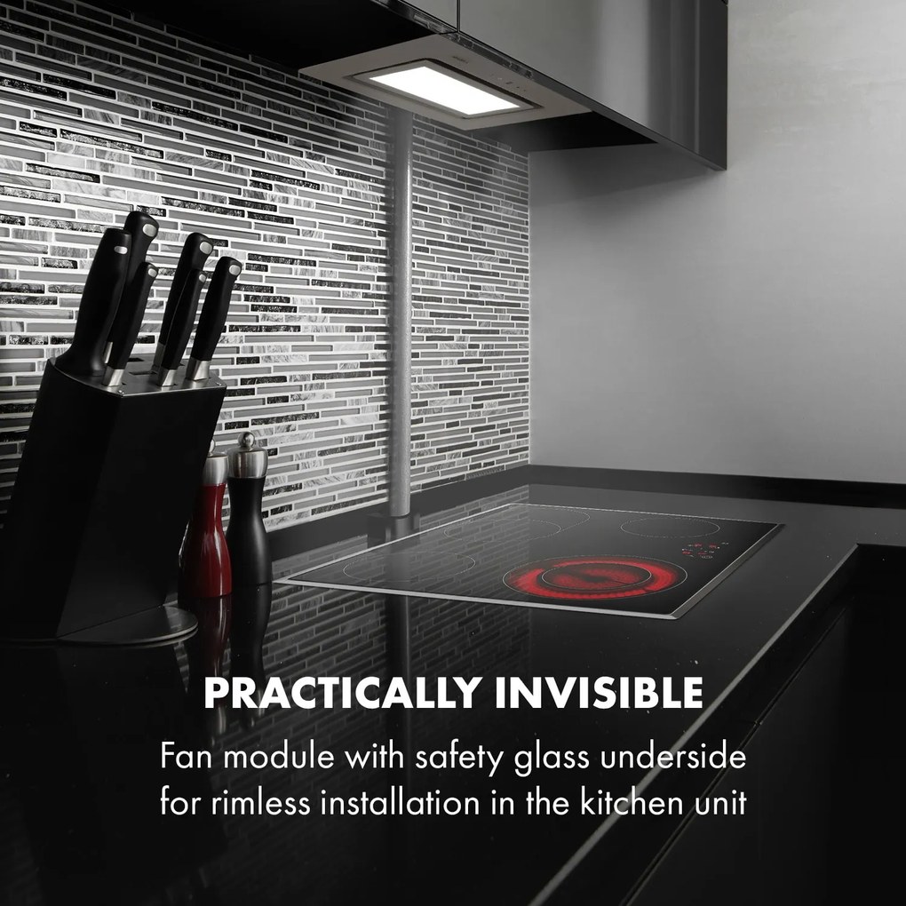 Klarstein Hektor Brilliant Edition, beépíthető páraelszívó, 52 cm, 506 m³/ó, érintőképernyős, fehér