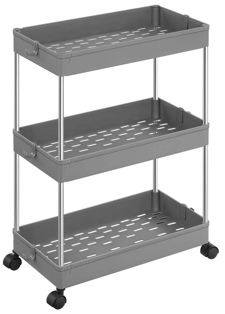 Akció Multifunkciós gurulós állvány MOBIX 3 kosárral, szürke II. osztály